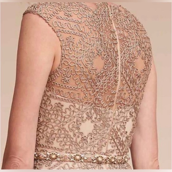 Anthropologie x BHLDN Sara Emanuel Presley  Embroidered Dress Gown  Neutral Sz 0 - Picture 15 of 17